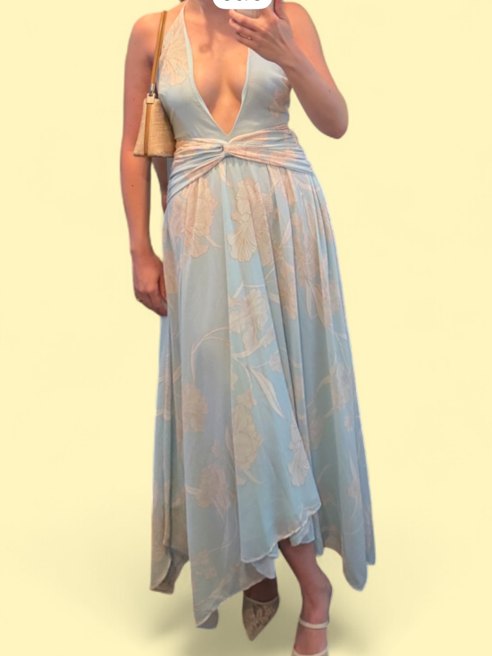 Plunge Halter Midi Dress